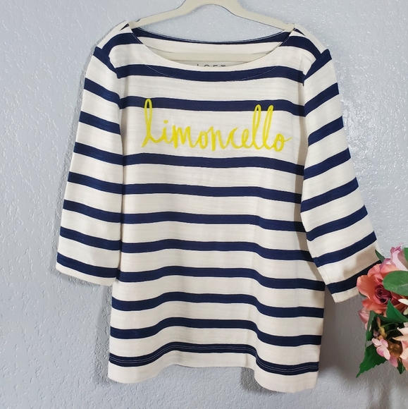 Loft striped blue and white top - Picture 2 of 7